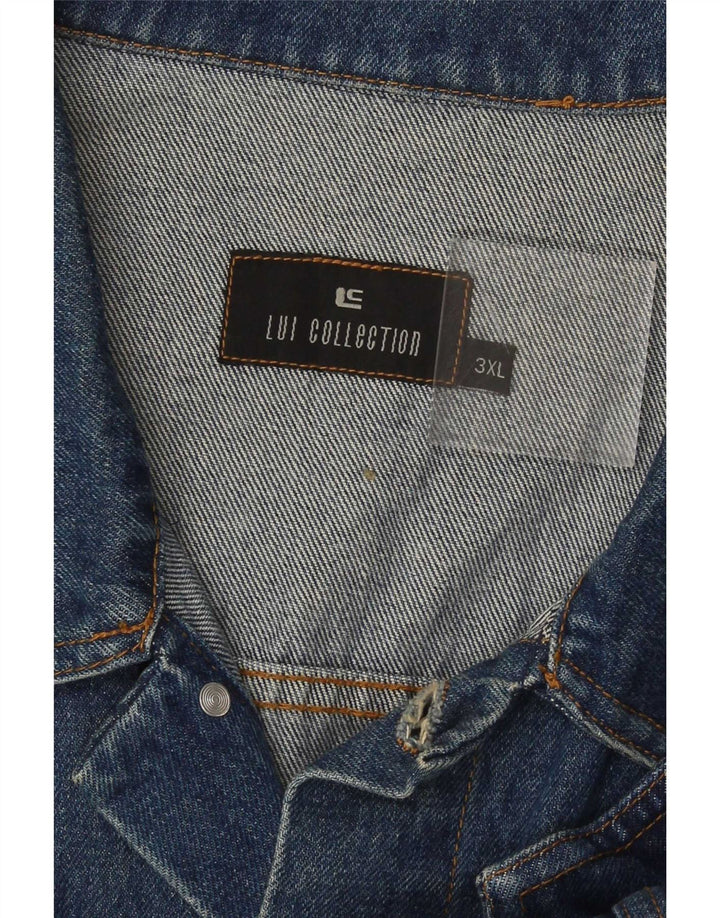 Gilet in denim vintage da uomo UK 46 3XL blu