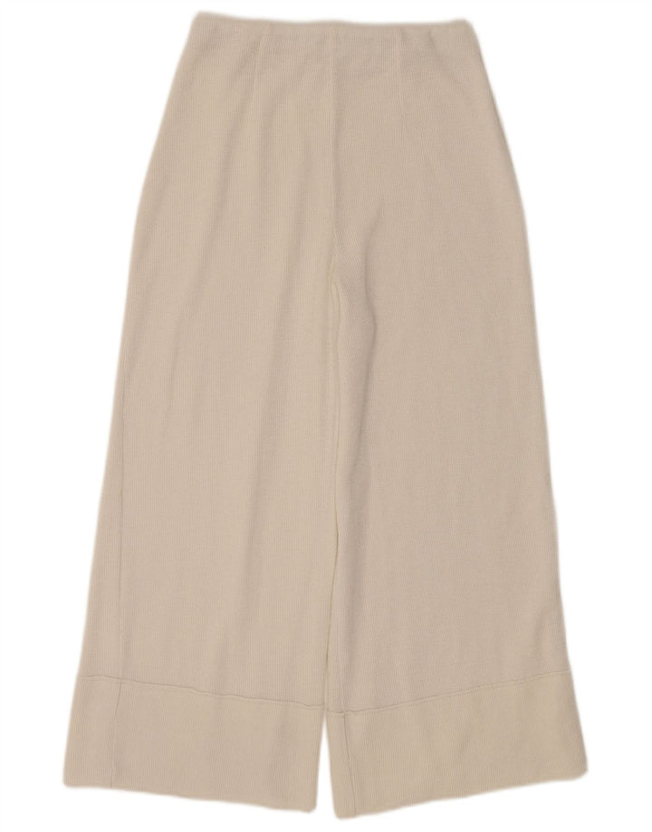 Pantaloni della tuta Capri da donna Zara UK 10 piccoli bianchi