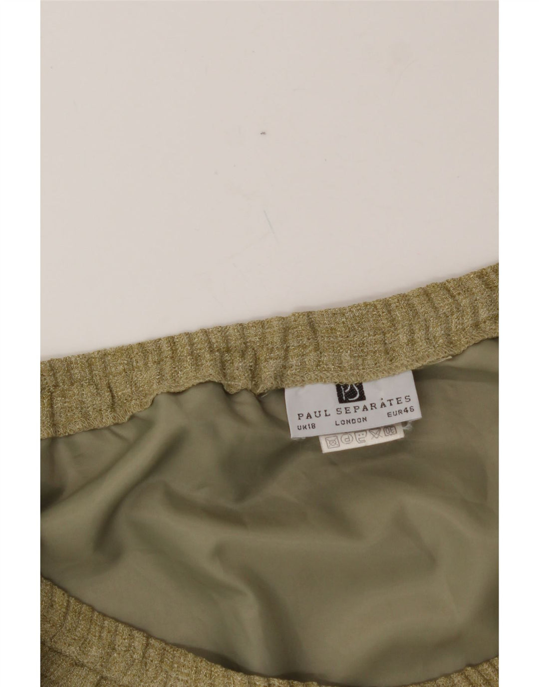 PAUL SEPARATES Womens Straight Skirt UK 18 XL W36  Khaki Polyester Vintage Paul Separates and Second-Hand Paul Separates from Messina Hembry 