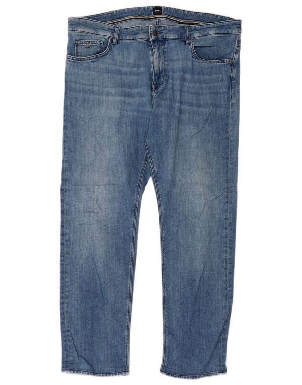 Jeans dritti da uomo Hugo Boss Maine vestibilità regolare W36 L30 cotone blu