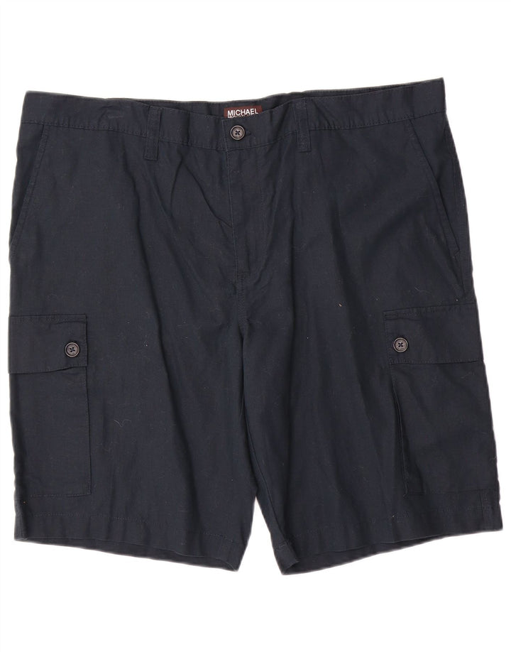 Pantaloncini cargo da uomo Michael Kors W40 XL Lino blu navy
