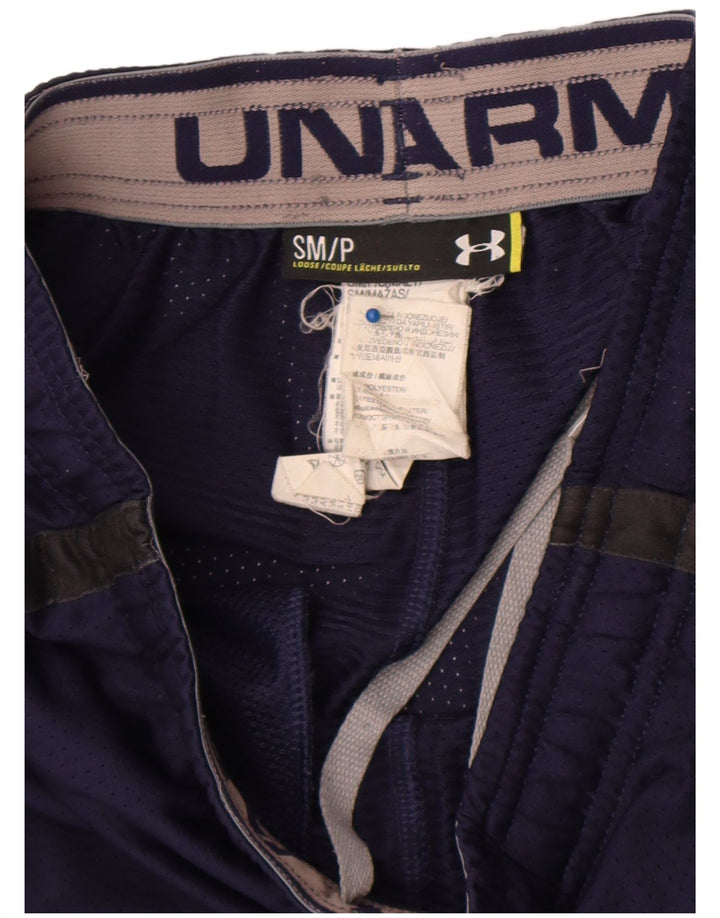 Pantaloncini sportivi da uomo Under Armour piccoli in poliestere color block blu navy