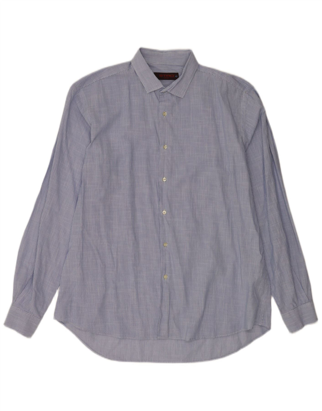Camicia da uomo Etro taglia 43 in cotone gessato blu grande
