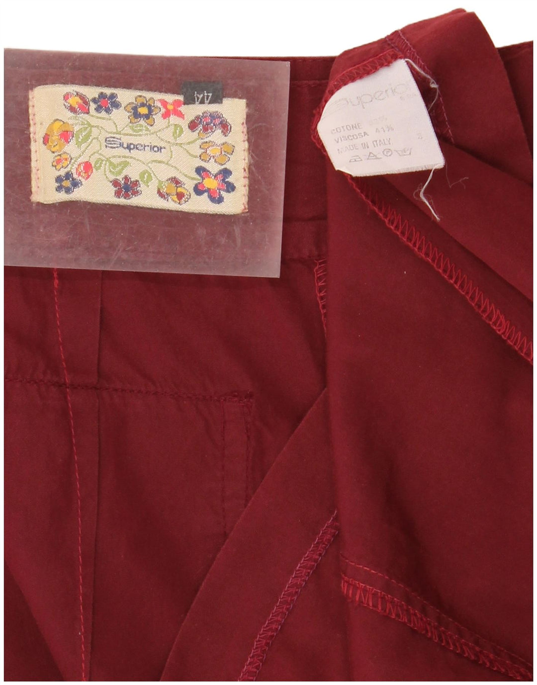 Gonna tubino da donna SUPERIOR IT 44 media W27 cotone bordeaux