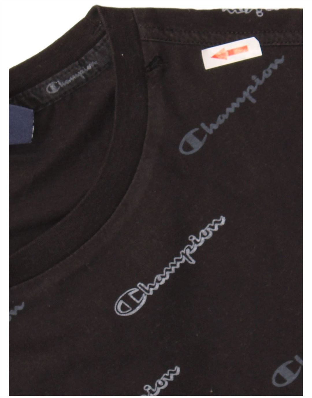 T-shirt grafica da uomo Champion Top piccola in cotone nero