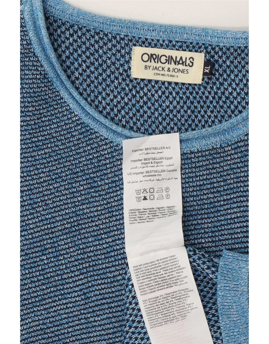 Maglione maglione girocollo da uomo Jack & Jones XL in cotone blu
