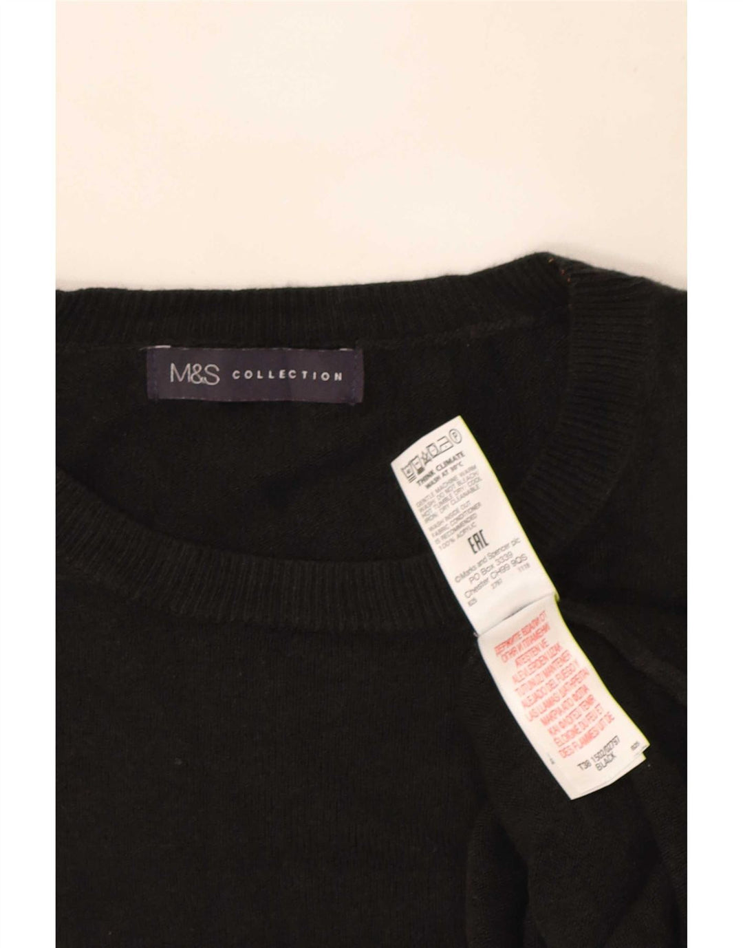 Maglione maglione girocollo oversize da donna Marks & Spencer UK 16 grande nero
