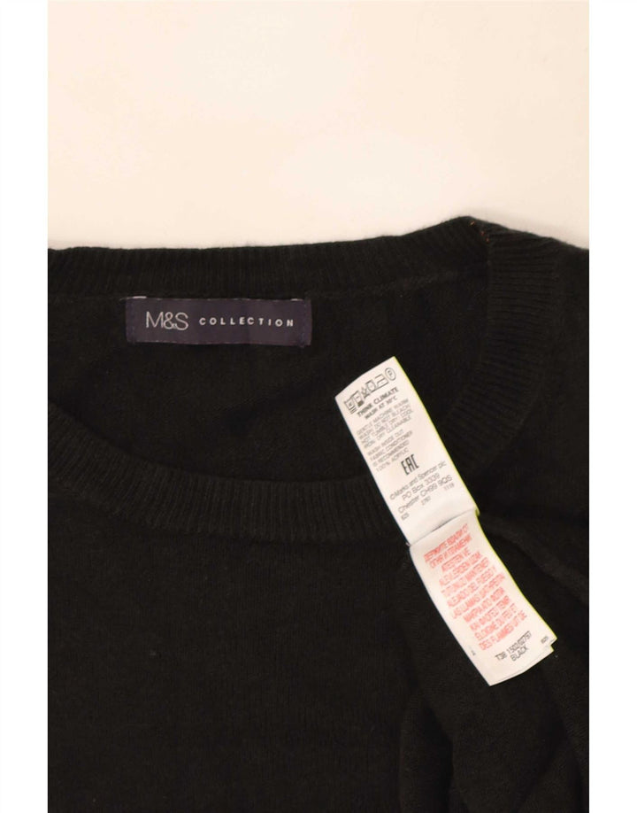 Maglione maglione girocollo oversize da donna Marks & Spencer UK 16 grande nero