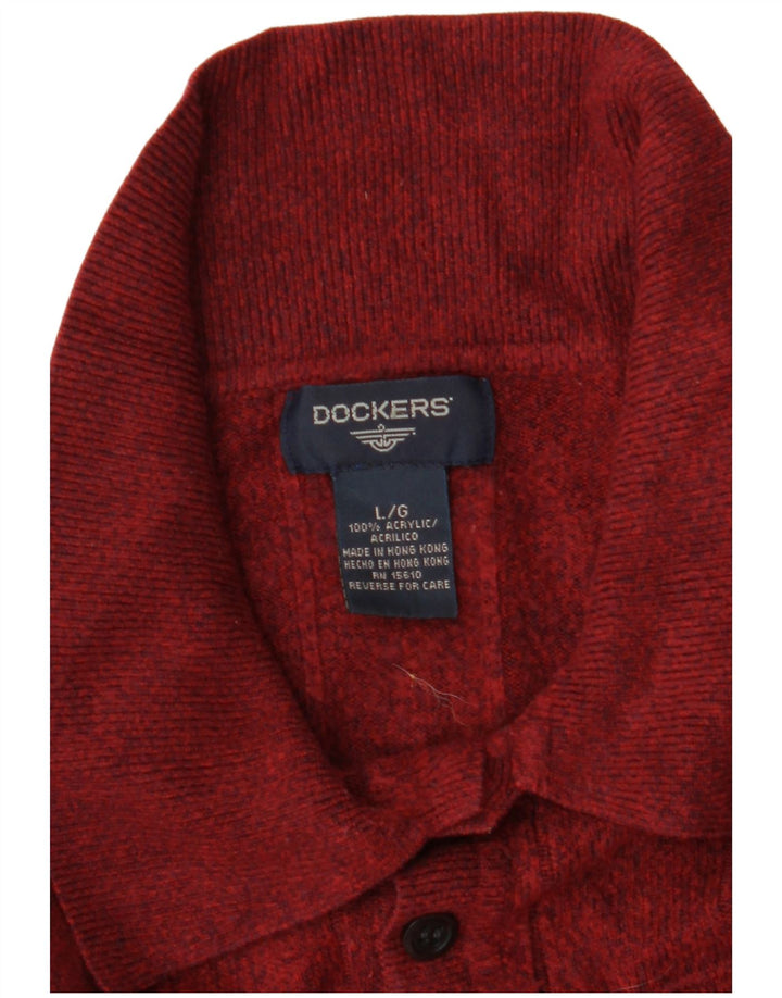 DOCKERS Maglione da uomo con collo alto, grande, in acrilico marrone