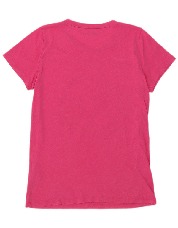 T-shirt grafica Hollister da donna Top UK 14 Large in cotone rosa