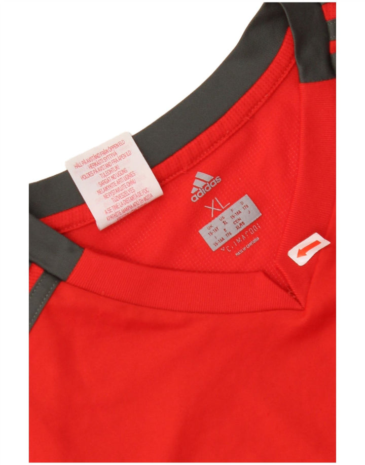 T-shirt ADIDAS da bambino Climacool 15-16 anni XL rossa in poliestere