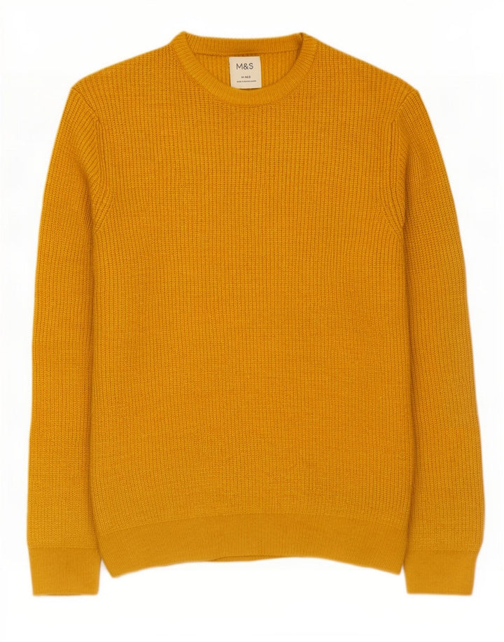Maglione maglione girocollo da uomo Marks & Spencer giallo medio in poliammide