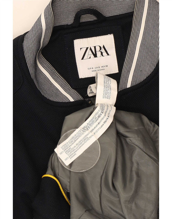 Giubbotto bomber da uomo Zara UK 36 piccolo poliestere blu navy