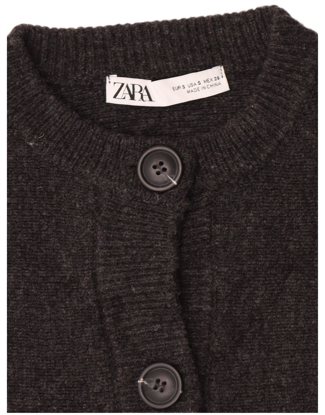 Maglione cardigan da donna Zara UK 10 piccolo grigio screziato
