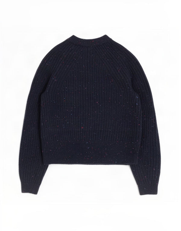 Maglione cardigan da donna Marks & Spencer UK 10 piccolo blu navy screziato