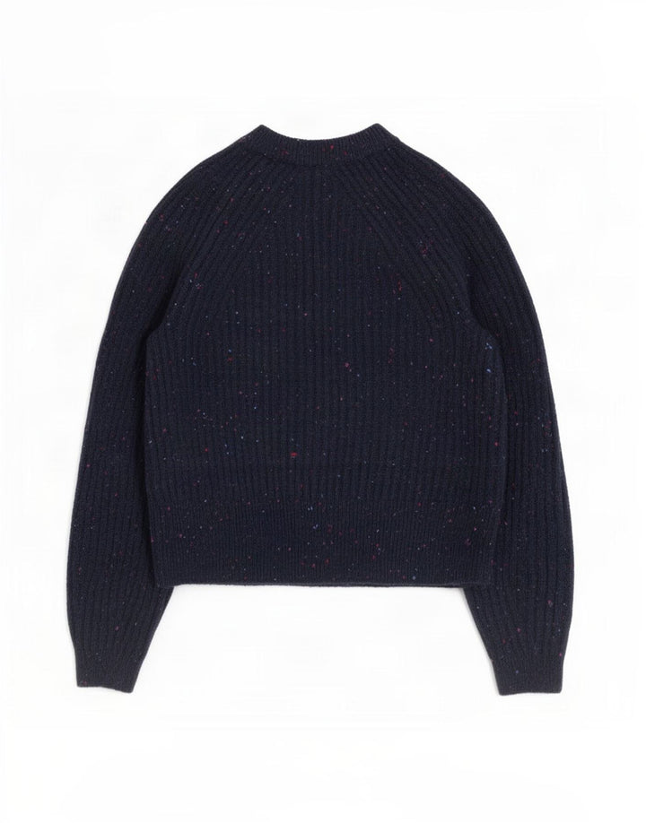 Maglione cardigan da donna Marks & Spencer UK 10 piccolo blu navy screziato
