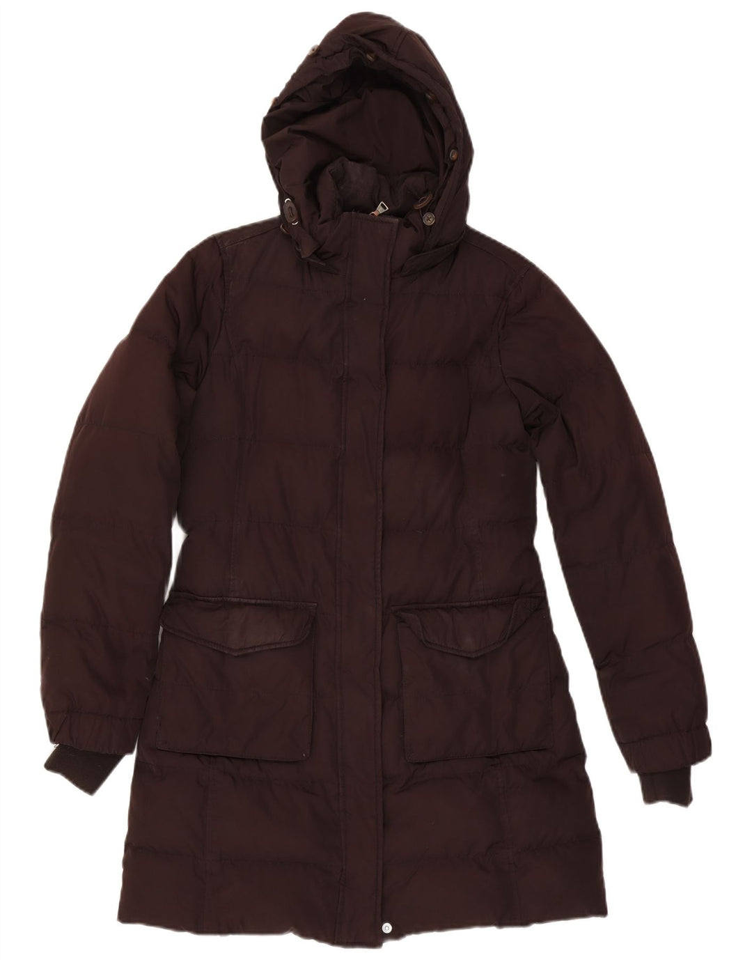 Cappotto imbottito con cappuccio da donna Tommy Hilfiger UK 14 Poliestere marrone medio