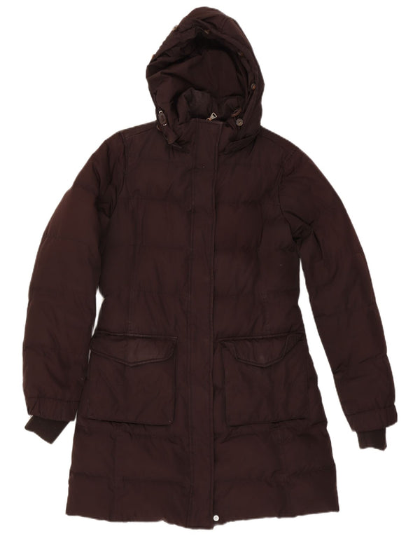 Tommy Hilfiger Womens Hooded Padded Coat UK 14 Medium Brown Polyester