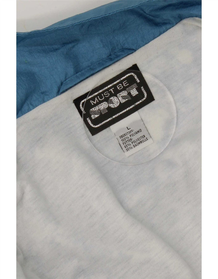 Tuta intera da uomo vintage grande nylon geometrico blu