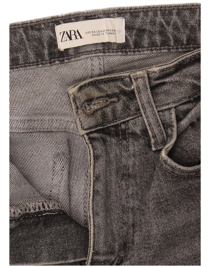 Jeans slim da donna Zara EU 34 2XS W24 L26 Grigio