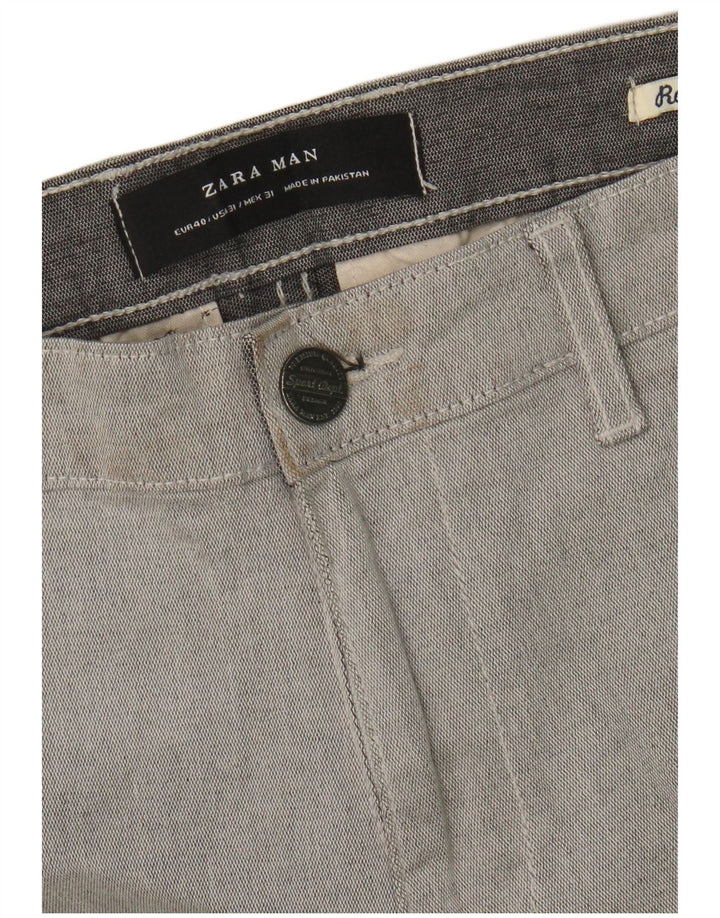 Pantaloni chino slim fit da uomo Zara EU 40 medi W31 L30 grigi