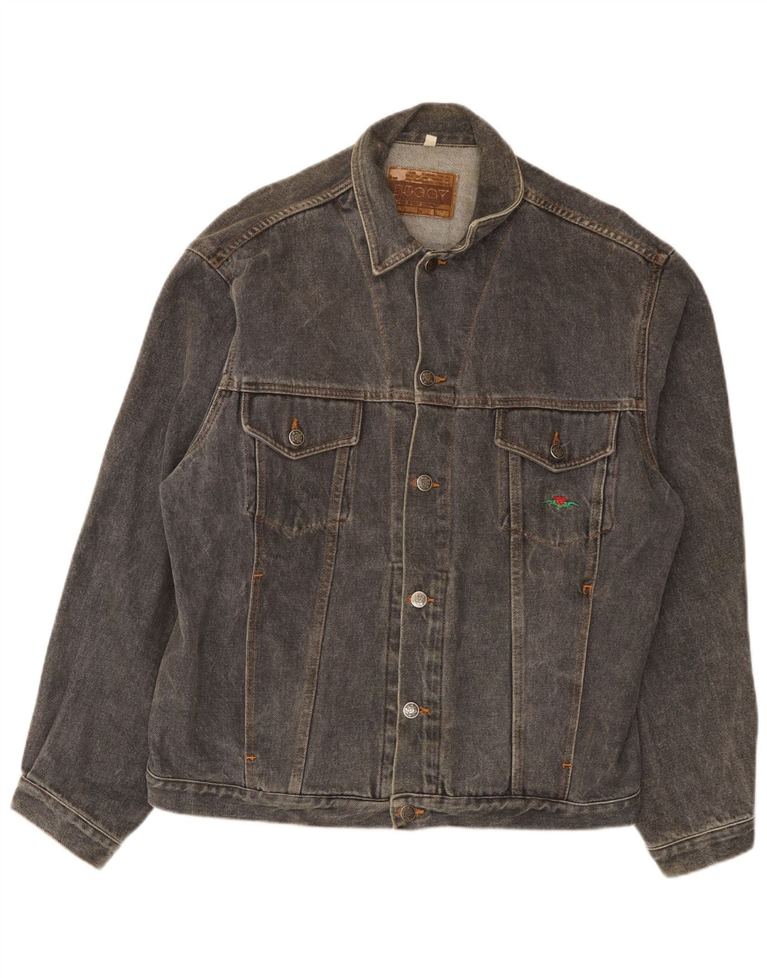 Giacca di jeans vintage da uomo UK 40 grande cotone grigio