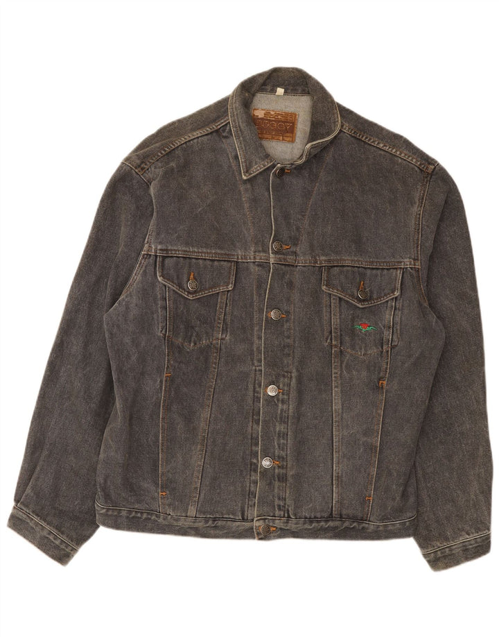 Giacca di jeans vintage da uomo UK 40 grande cotone grigio