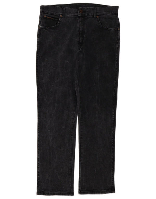Jeans dritti elasticizzati Texas da uomo Wrangler W34 L32 cotone grigio