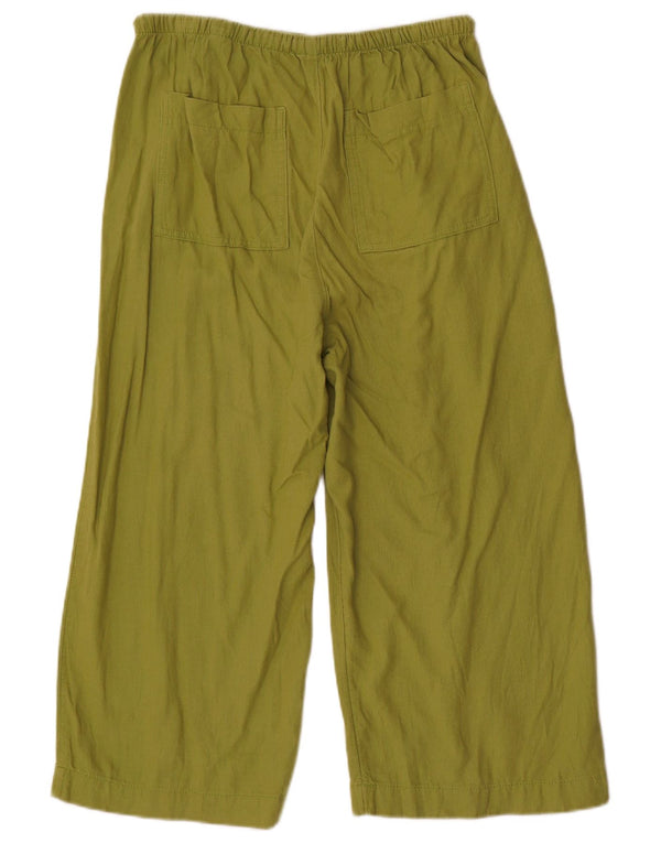 Pantaloni Capri a vita alta da donna Marks & Spencer UK 12 Medium W34 L22 Verde