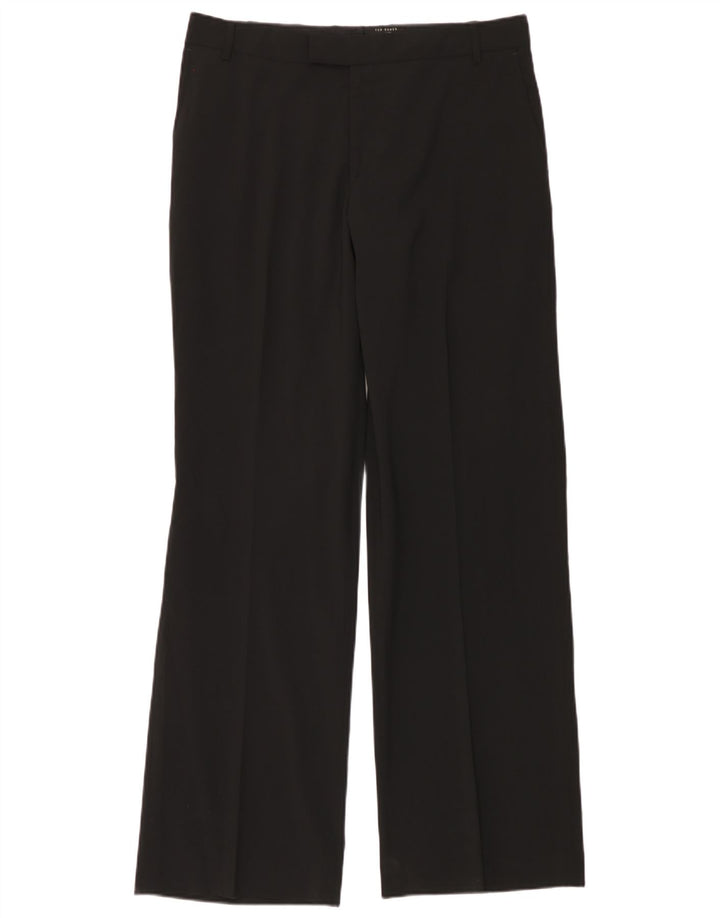 Pantaloni da abito dritti da uomo Ted Baker W36 L36 neri