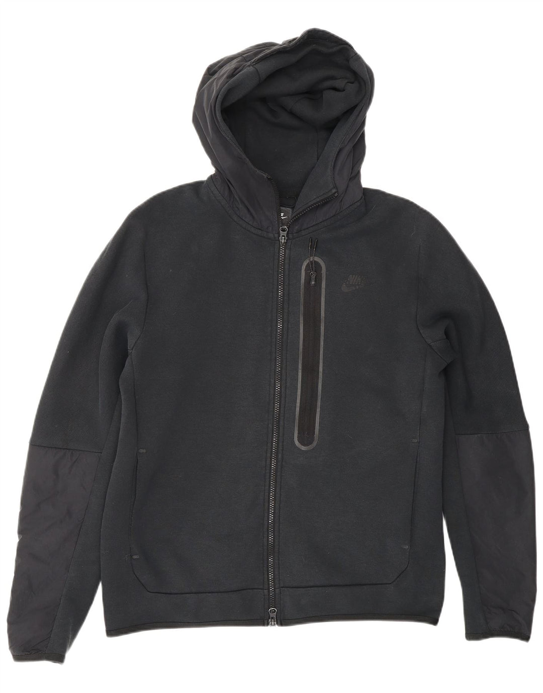 Maglione con cappuccio e zip da uomo NIKE in cotone nero medio