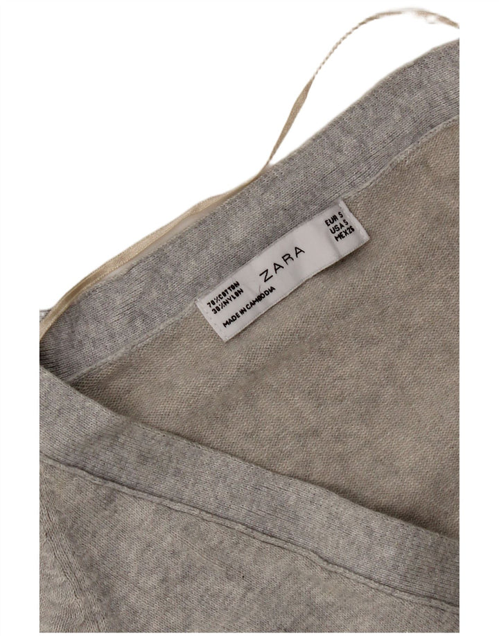 Maglione cardigan da donna Zara UK 10 piccolo grigio