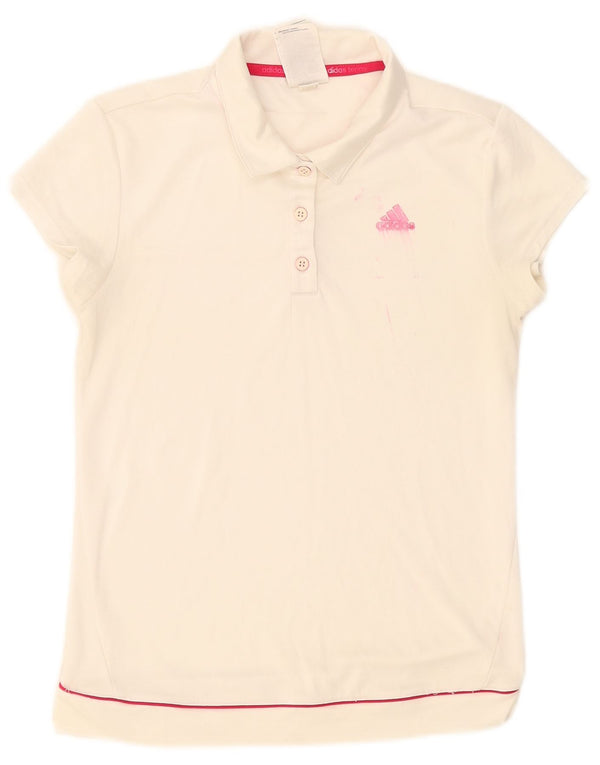 Polo Adidas Climalite da donna UK 8/10 Small Poliestere bianco