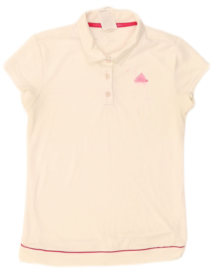 Polo Adidas Climalite da donna UK 8/10 Small Poliestere bianco