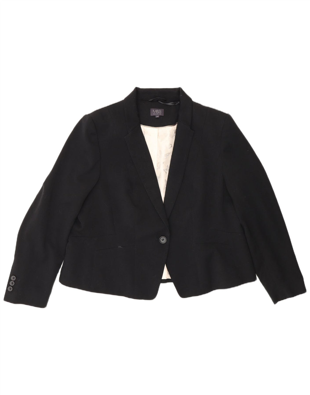 Giacca blazer a 1 bottone Marks & Spencer da donna UK 20 2XL poliestere nero