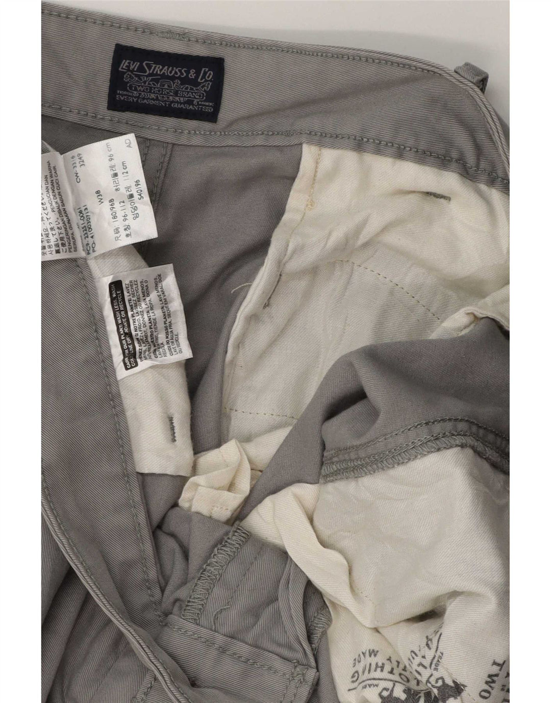 Pantaloncini cargo da uomo Levi's W38 XL in cotone grigio