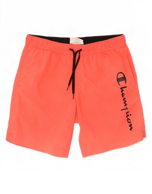 Pantaloncini da bagno grafici da uomo Champion in poliestere rosa medio