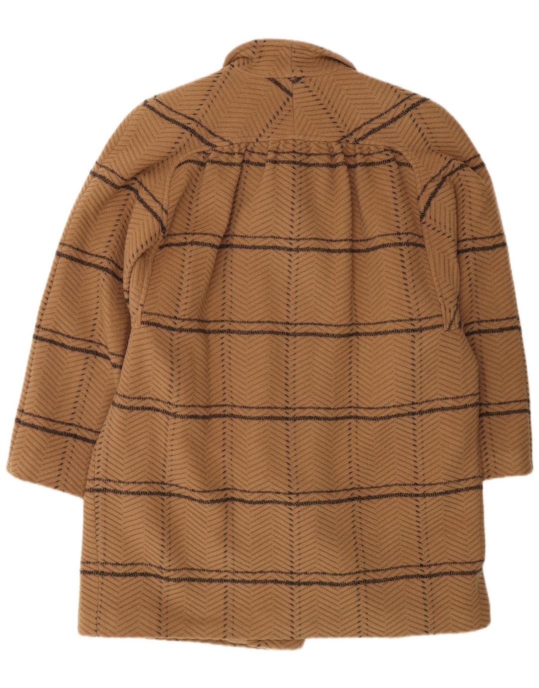 FIORELLA RUBINO Cappotto doppiopetto da donna UK 14 Grande motivo a quadri beige
