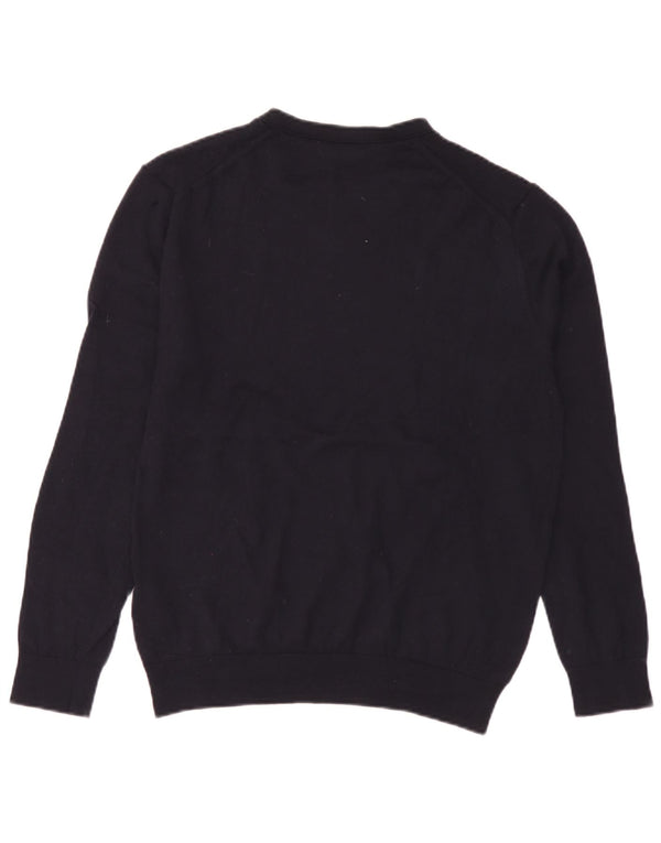 Maglione da uomo Reiss con scollo a V, grande, in lana merino blu navy
