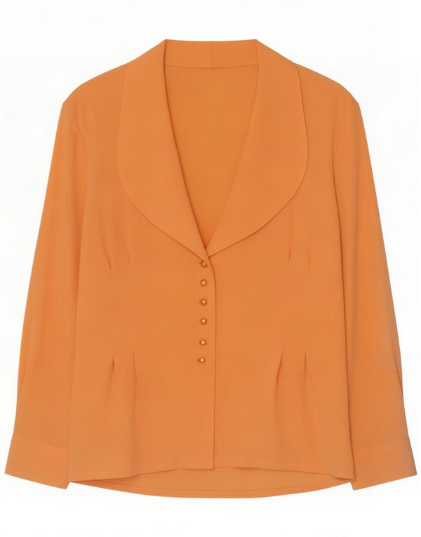 Vintage Womens Shirt Blouse UK 16 Large Orange