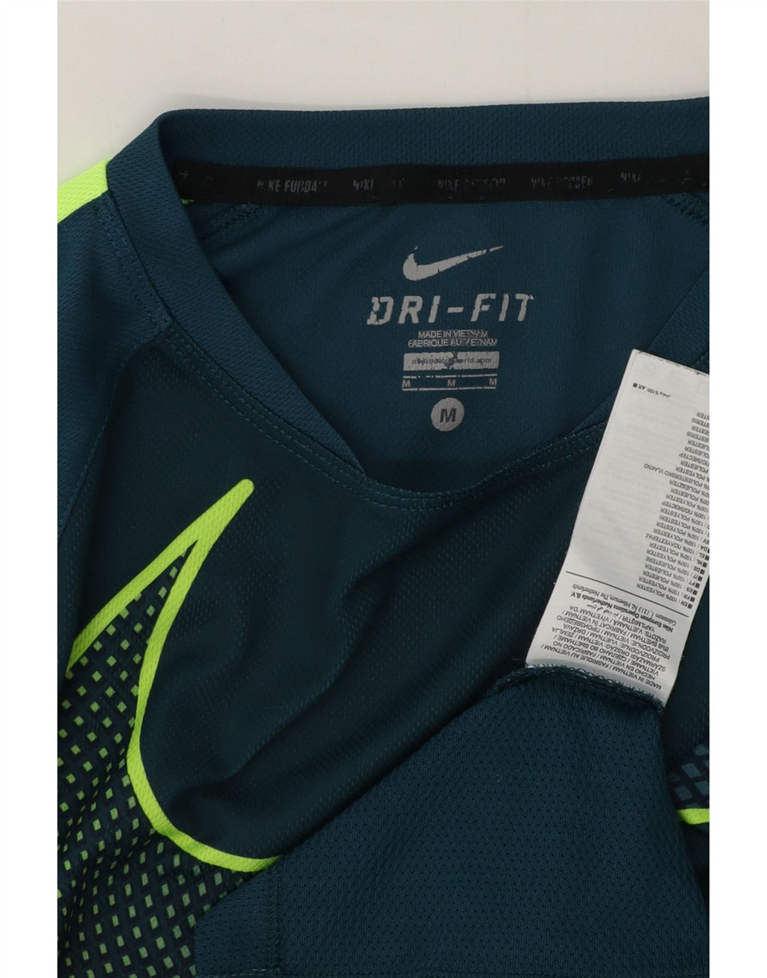 T-shirt grafica Nike Dri Fit da uomo, top in poliestere color block blu medio