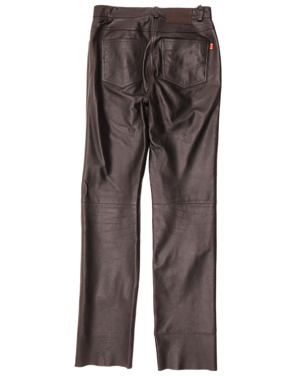 Pantaloni dritti in pelle da donna H.I.S EU 38 Medium W28 L34 Nero