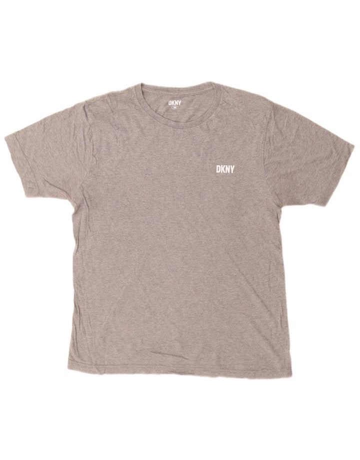 T-shirt da uomo DKNY Top in cotone chiazzato grigio medio