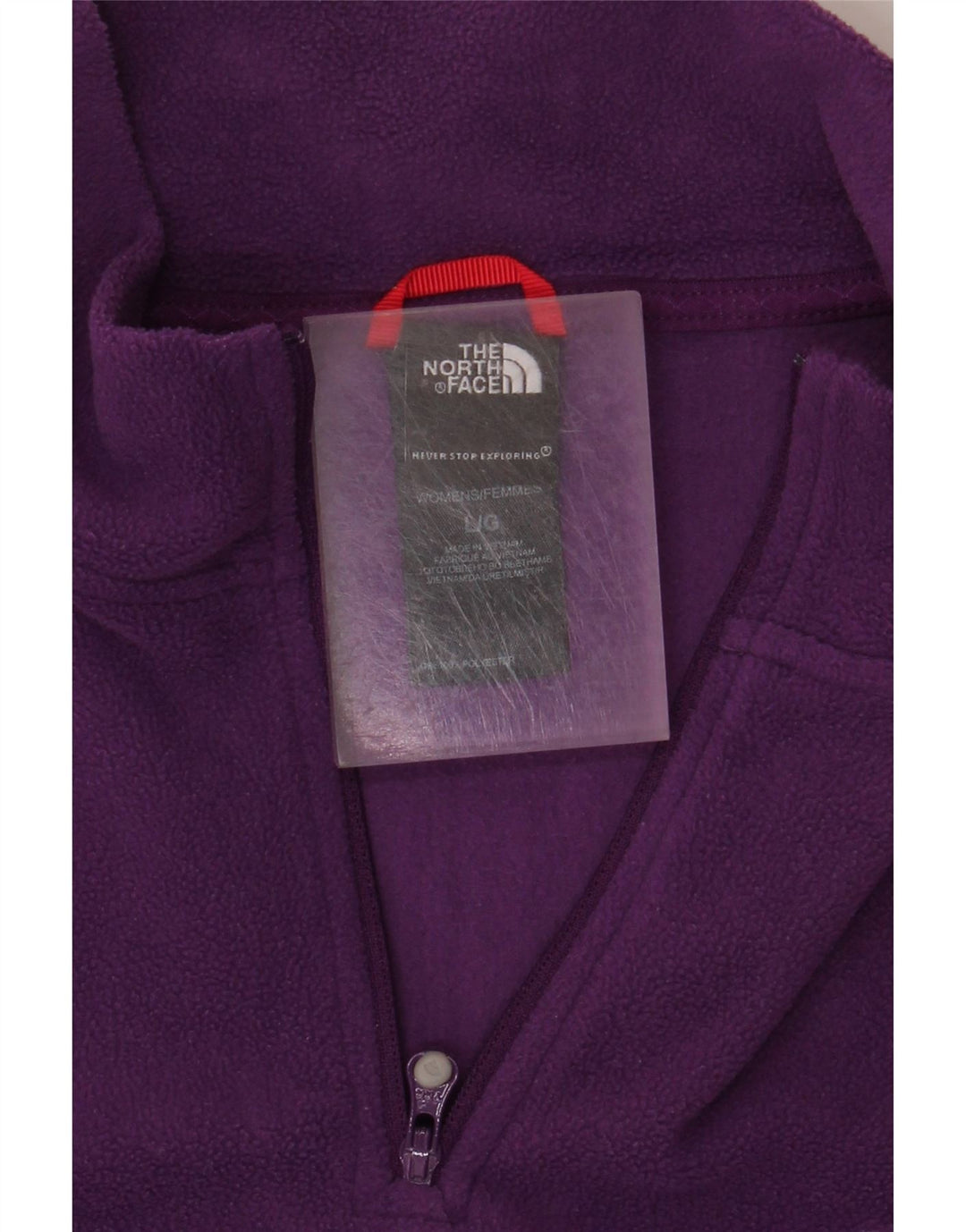 THE NORTH FACE Maglione in pile da donna con collo e zip UK 16 Grande poliestere viola