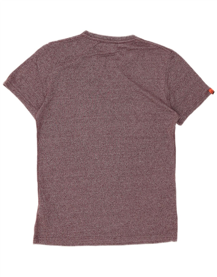 T-shirt grafica da uomo SUPERDRY Top grande in cotone screziato bordeaux