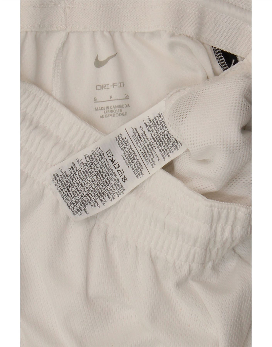 Pantaloncini sportivi Nike da uomo Dri Fit piccoli in poliestere color block bianco