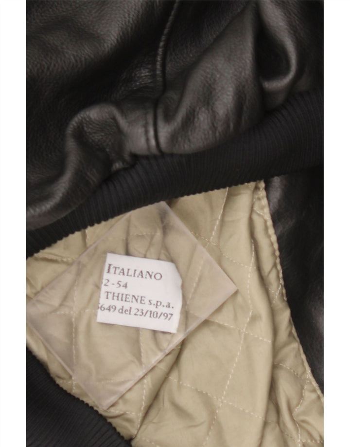 Giacca in pelle militare da uomo VINTAGE IT 52 XL Nera