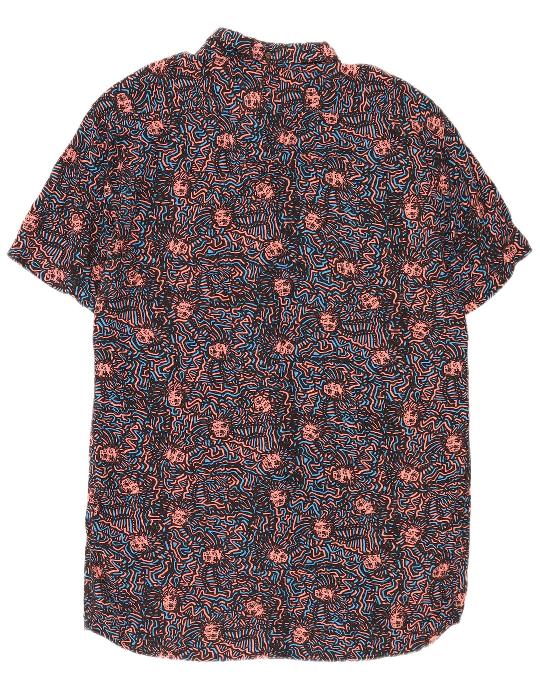 Camicia slim Quiksilver da uomo con motivo astratto XL in viscosa nera
