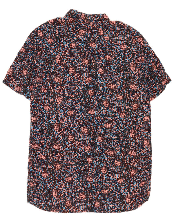 Camicia slim Quiksilver da uomo con motivo astratto XL in viscosa nera