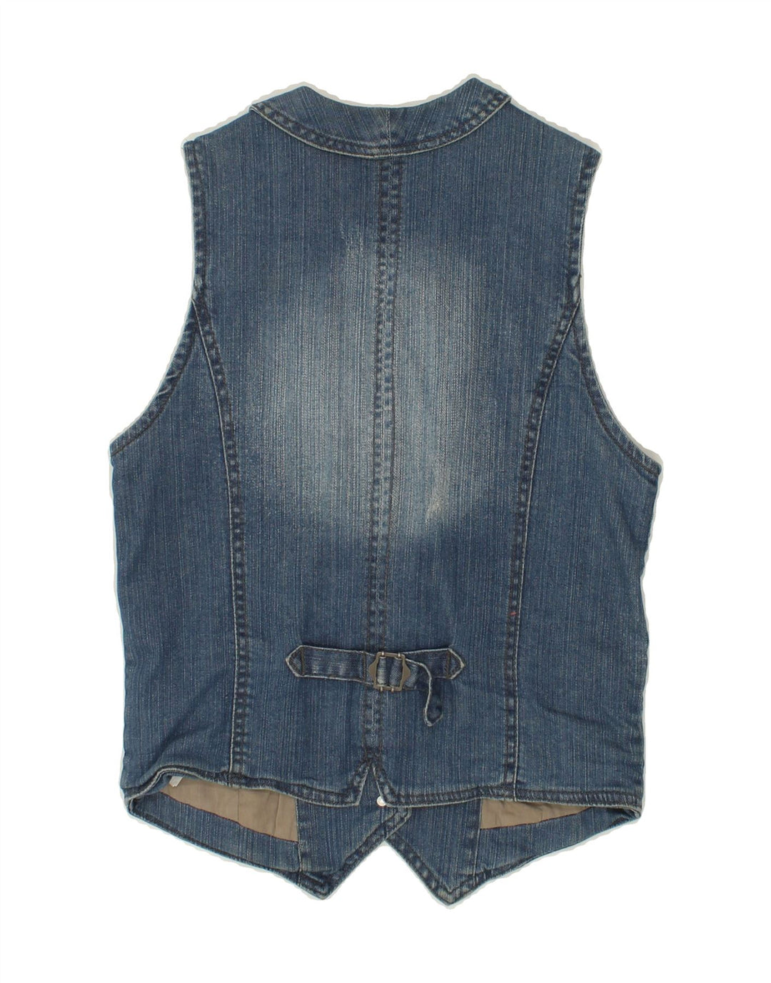 Gilet in denim da donna VINTAGE UK 12 cotone blu medio